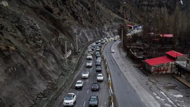 هشدار سقوط بهمن؛ در حاشیه جاده چالوس توقف نکنید