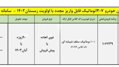 آغاز فروش نقدی پژو 207 اتوماتیک ایران خودرو | به سامانه یکپارچه مراجعه کنید