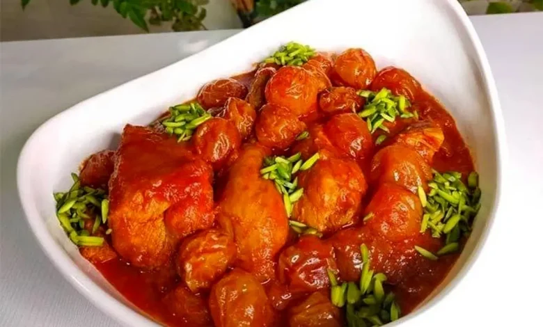خورشت مرغ آلو