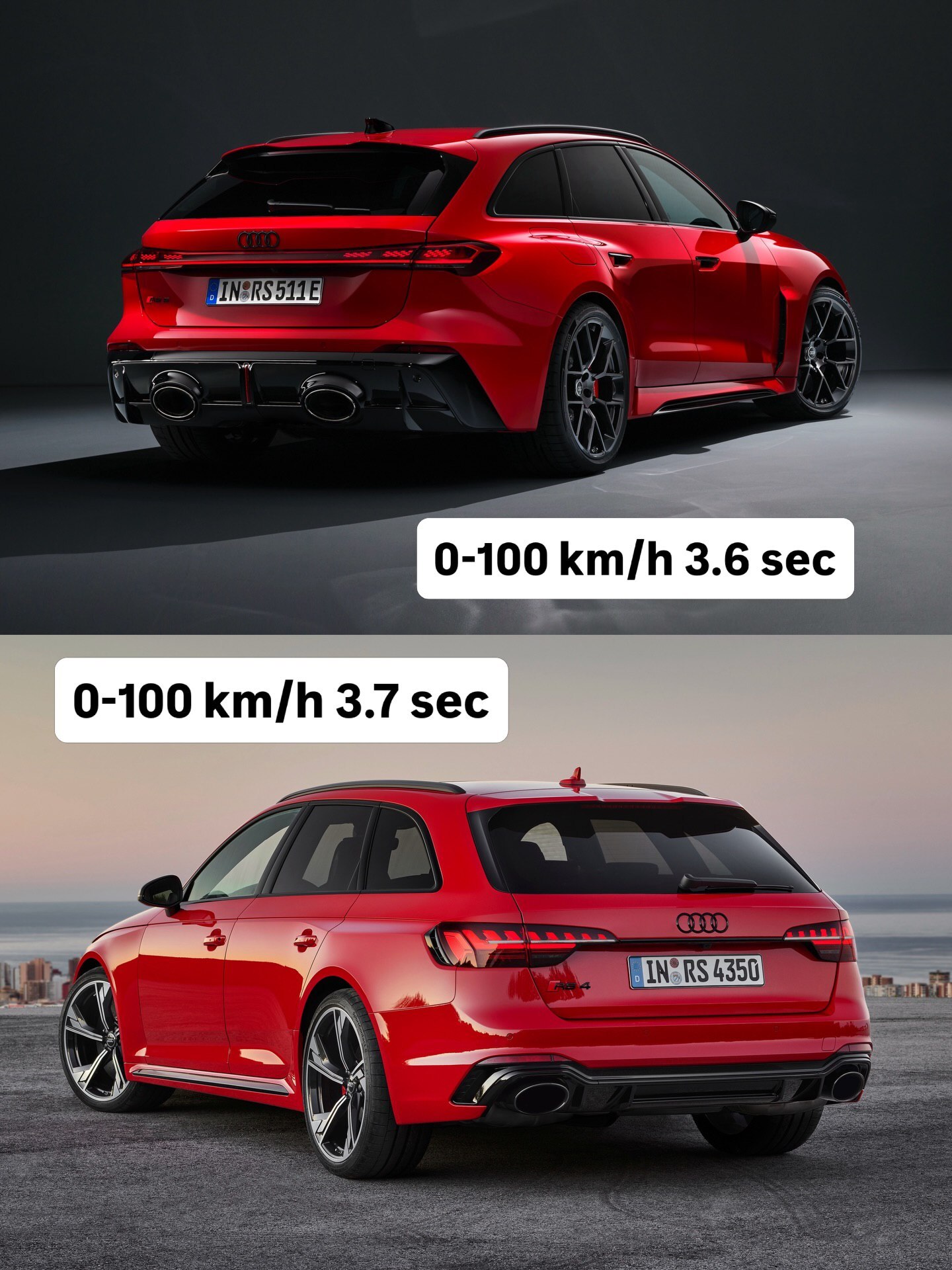 نمای ظاهری خودروی آئودی RS 5 مدل ۲۰۲۶ نسخه‌های سدان و آوانت (استیشن) با پیشرانه پلاگین هیبرید و طراحی اسپرت سری RS.