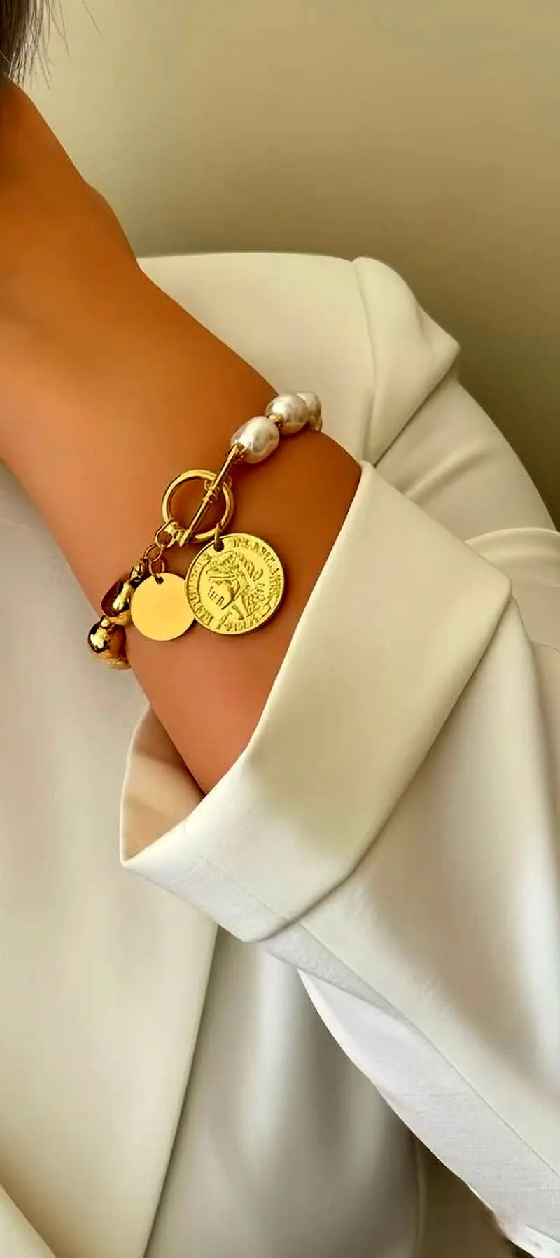 دستبند زنجیری مرواریدی مناسب مهمانی