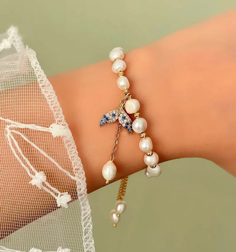 مدل دستبند مرواریدی شیک و مینیمال زنانه