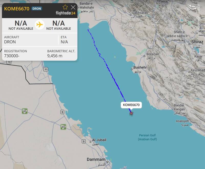 شگفتی کارشناسان از پروازهای شبانه پرنده ایرانی در آبهای جنوب/ شبحی به نام «پهپاد کمیل» بر فراز ناوگان دریایی ترامپ! +عکس