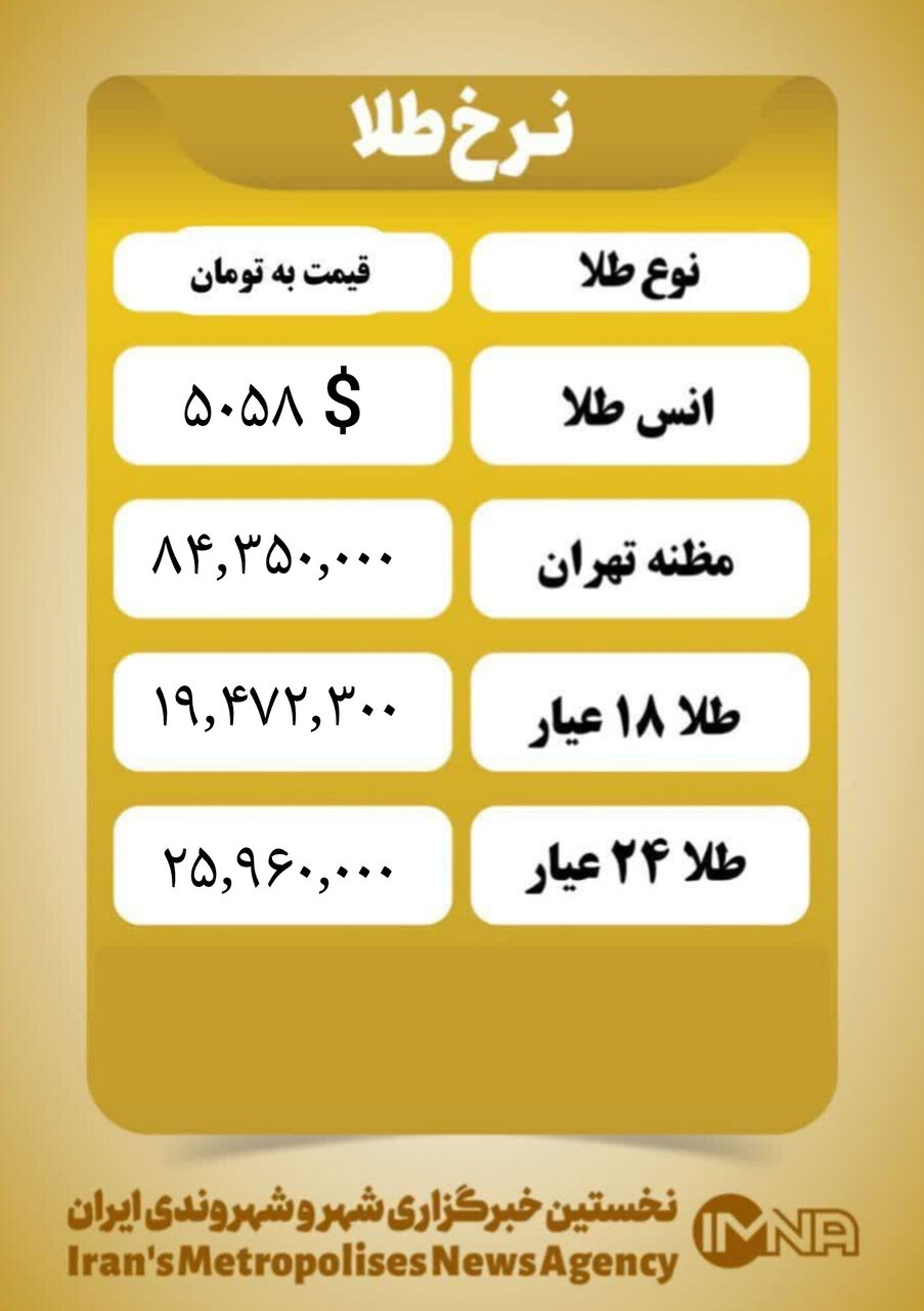 قیمت طلا امروز پنجشنبه ۲۳ بهمن ۱۴۰۴