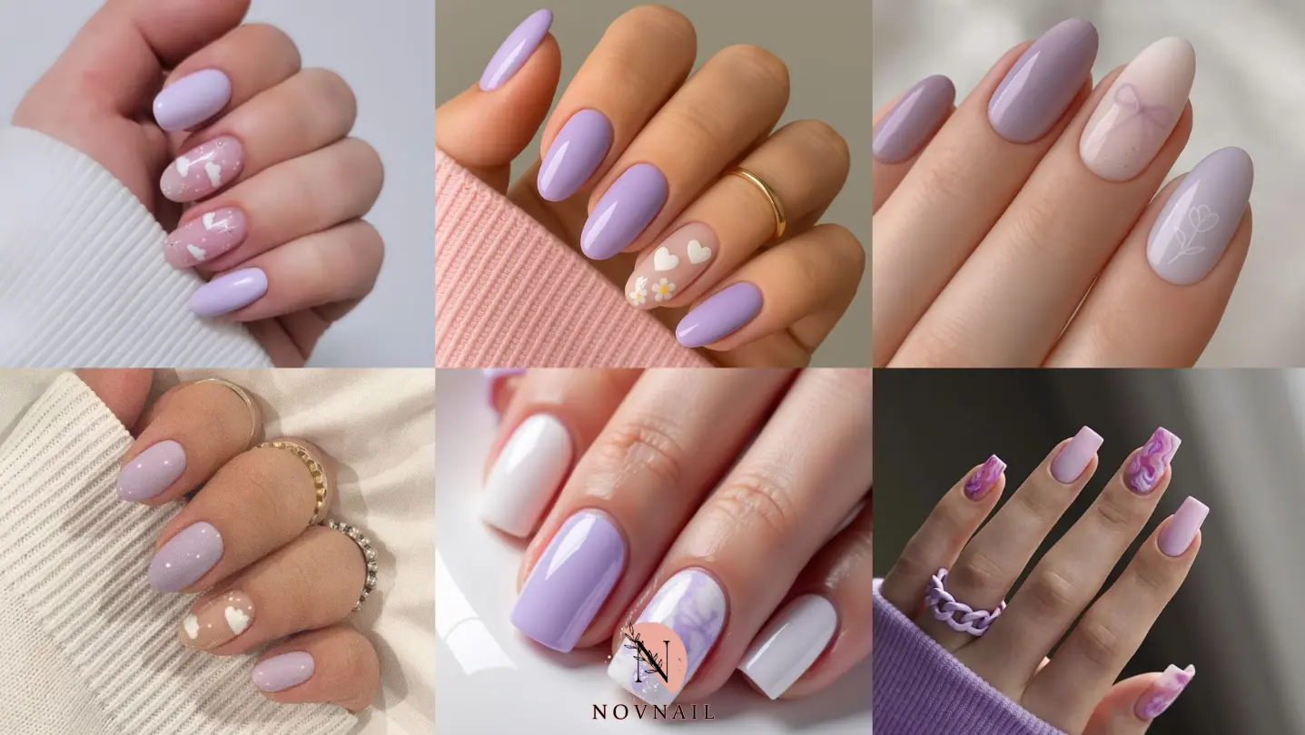 ناخن رنگ یاسی