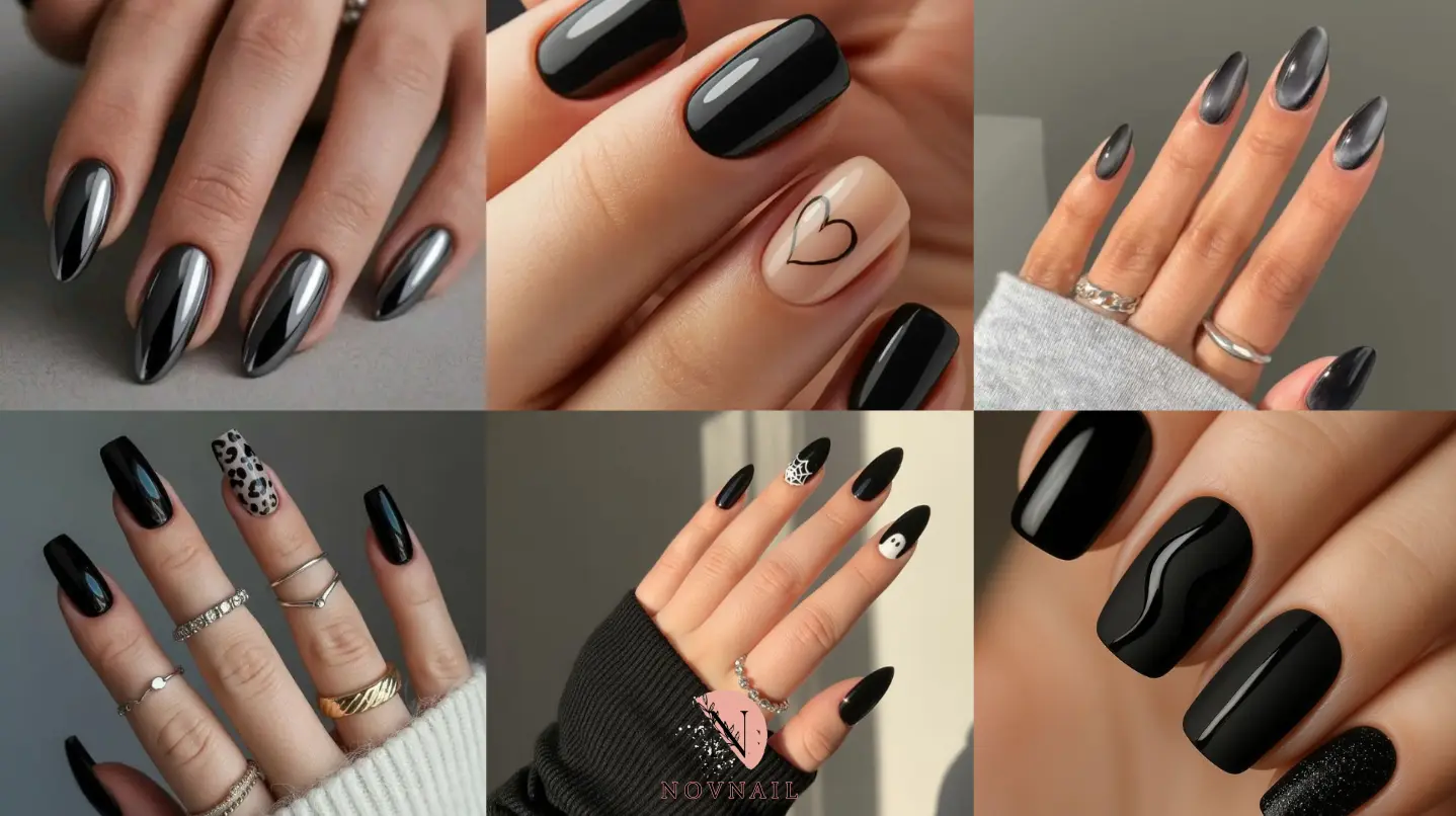 ناخن مشکی کلاسیک