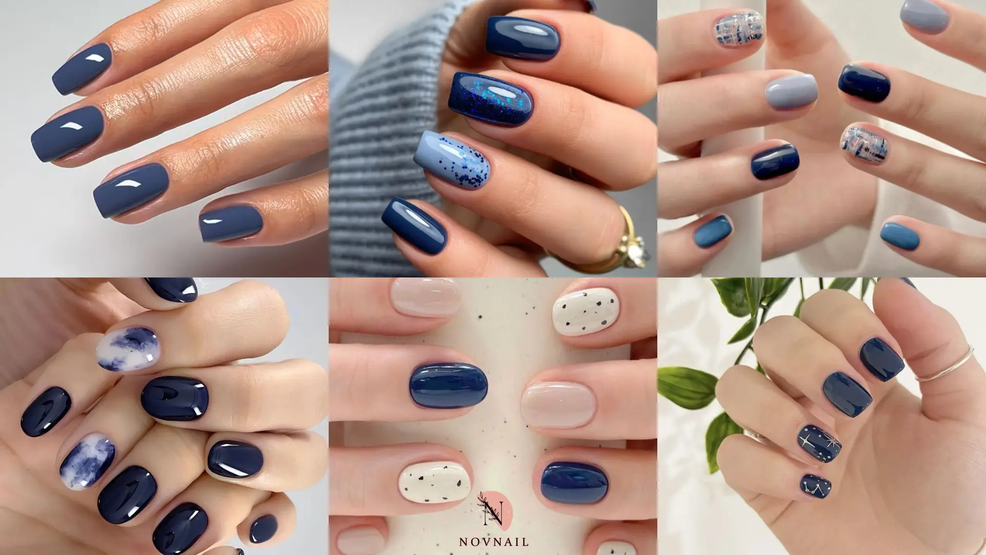 ناخن رنگ آبی نفتی