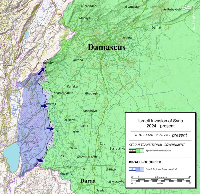 ناتوانی جولانی و حامیانش در جلوگیری از اشغالگری اسرائیل/ رژیم صهیونیستی و تلاش برای اتصال جولان به کردستان عراق +تصاویر