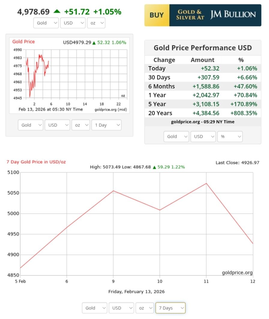نمودار قیمت طلا ۲۴ بهمن ۱۴۰۴ + قیمت جهانی طلا