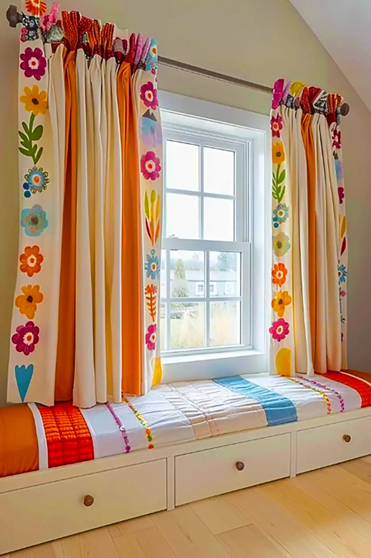 مدل پرده رنگی اتاق خواب